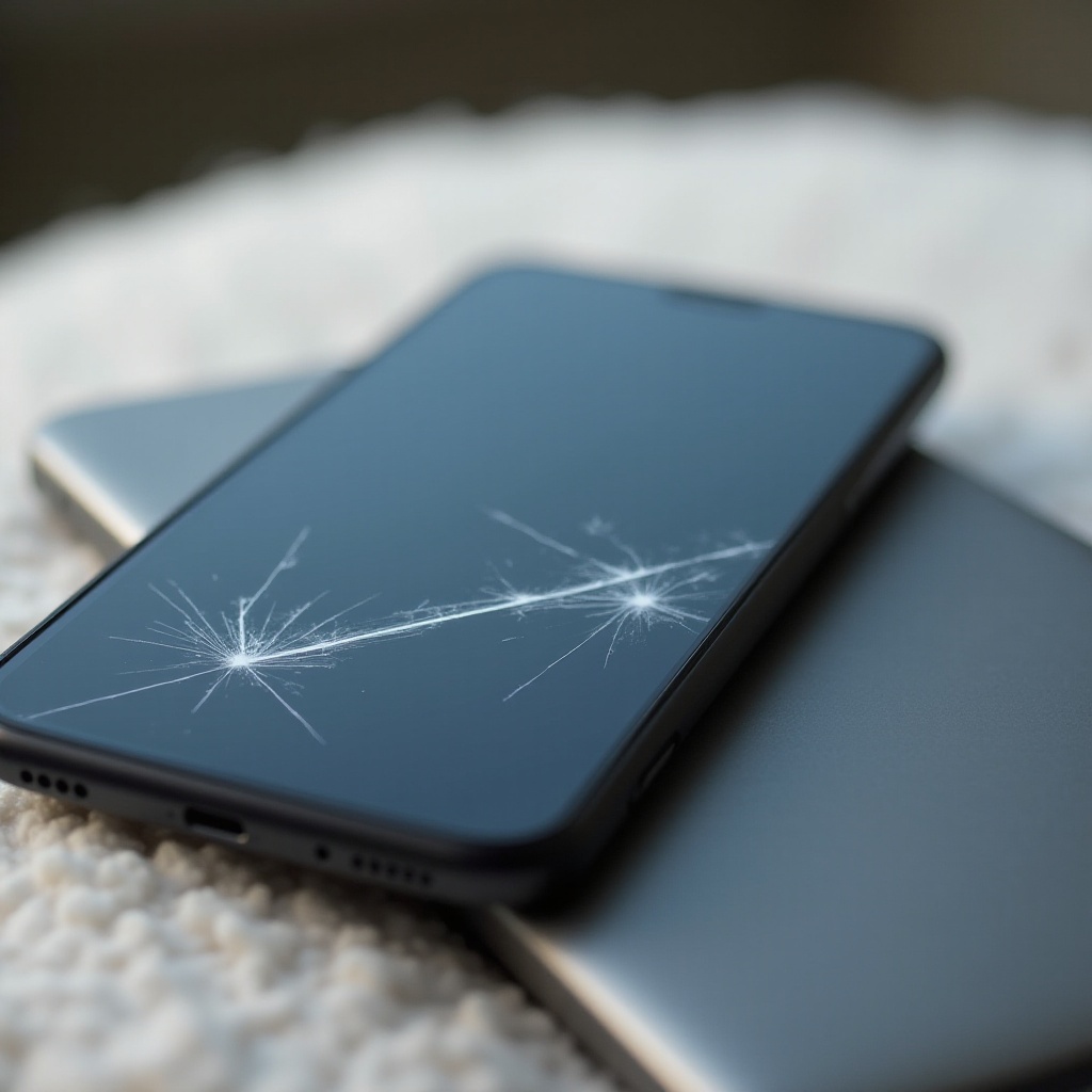 bílá čára na obrazovce telefonu po upuštění