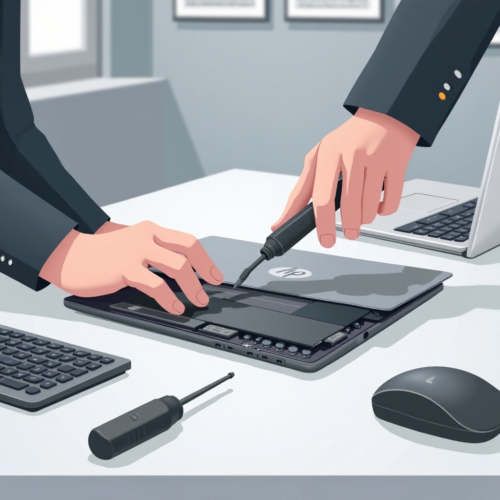 новый ноутбук HP не включается