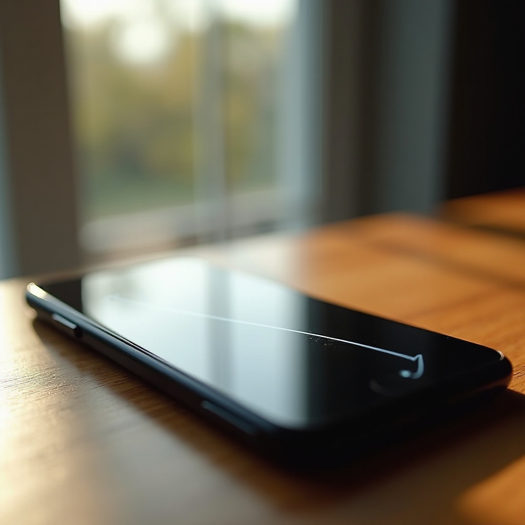 бяла линия на екрана на телефона след изпускане